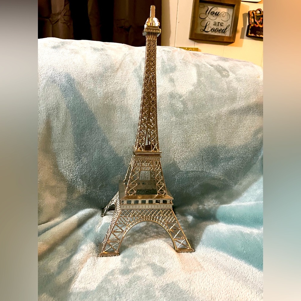 15"Eiffel Tower Paris, made of alloy metal silver